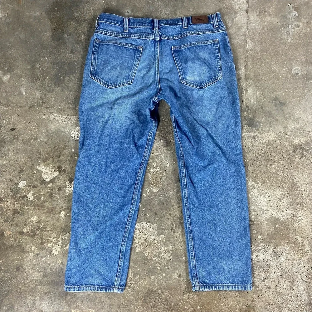 Vintage L.L.Bean Jeans Size 37x29 Blue‎ Denim Medium Wash Straight Classic Fit